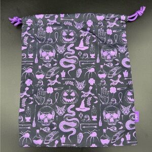 Ipsy October 2022 Glam Bag Plus Purple Black Drawstring Pouch Halloween Theme